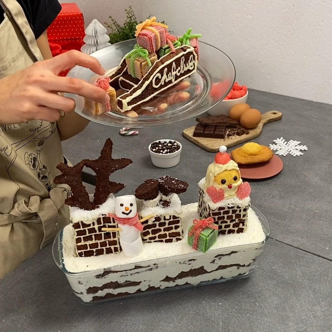 La bûche cheminée de Noël La bûche cheminée de Noël