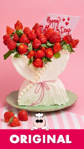 Mother's Day Strawberry Bouquet Cake