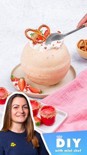 DIY with Mini Chef - Season 3 Episode - 6 - Strawberry & Pretzel Trifle