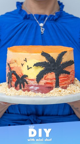 Tropical Sunset Crepe Cake