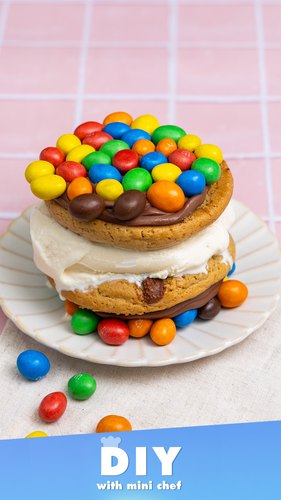 DIY with Mini Chef - Season 15 Episode - 8 - M&M Ice Cream Sandwich